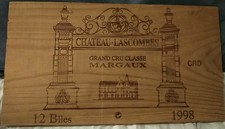 Estampe Façade de Caisse vin Château LASCOMBES 1998 Margaux Grand Cru Classé