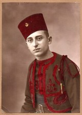 Photo cabinet soldat 9 Zouave Leca Alger Chechia Fez Tarbouche