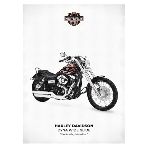 Affiche moto harley - affiche,