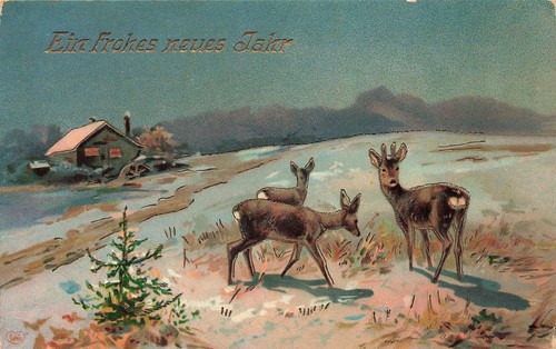 Bonne année maison - , cerfs