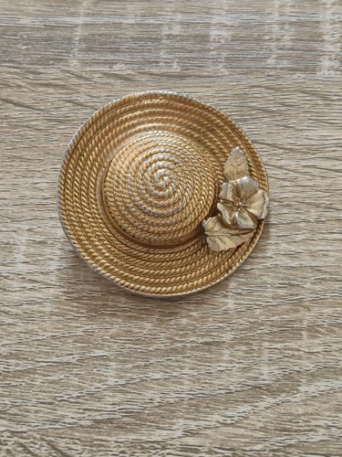 Broche vintage chapeau - vintage, fleuri