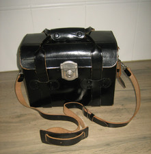 Ancienne Sacoche Mallette d'Appareil Photo en cuir HINOMOTO n°51 sans Clé