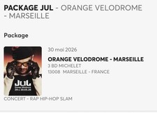 Places de concert JUL  PACKAGE - Vélodrome - Mai 2026. 1 place VIP (loge)