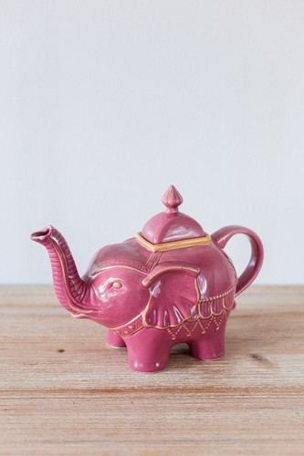 Théière éléphant rose - théière, en