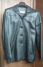 Veste femme en cuir noir
