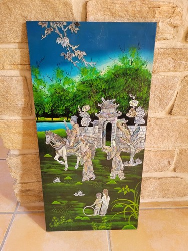 Panneau bois laqué asiatique - panneau,