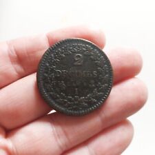 Monnaie 2 DECIMES AN 4 I LIMOGES REVOLUTION LOUIS XVI RARE R2 TB/TB+ PATINE TOP