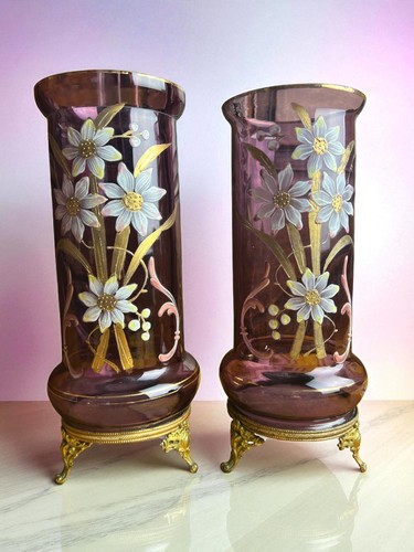 Paire vases émaillés - paire,
