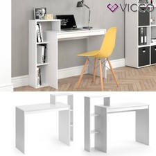 Bureau avec étagère et plateau table de travail PC Leo Blanc Vicco