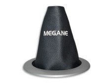 POUR RENAULT MEGANE 2 II SOUFFLET LEVIER DE VITESSE EN CUIR BRODERIE FIL BLANC