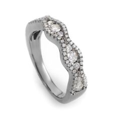 Beautiful 18K White Gold Wedding Band  with Diamonds