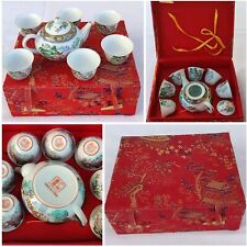 JOLI SERVICE À THÉ MIGNATURE ESTAMPILLÉ EN PORCELAINE CHINOISE POUR COLLECTION 