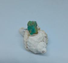 Bague réglable turquoise naturelle véritable en argent 925 création unique