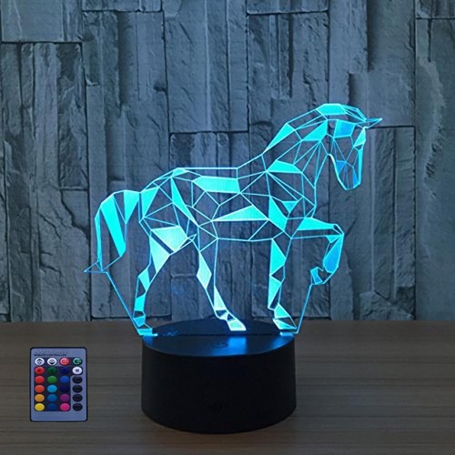 Cheval led lampe art - 3d, déco