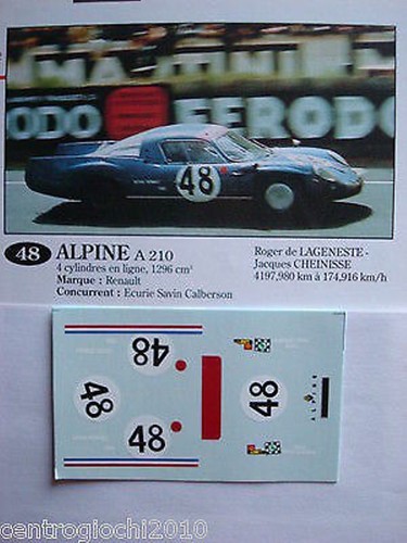 Decals kit alpine a210 le - 1/43,