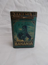 BOITE TOLE PUBLICITAIRE CHOCOLAT BANANIA BLEU 380 GR LE PETIT ECHO DE LA MODE