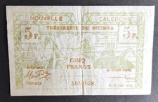 Nouvelle-Calédonie billet de 5 Francs Trésorerie de Nouméa  15/06/1943