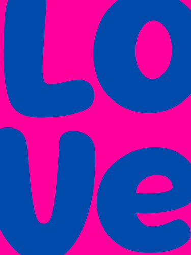Affiche typographie love pop - typographie,