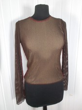 Tee shirt TOP resille marron