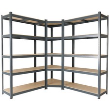 AREBOS Étagère pour Charges Lourdes, Lot de 3 | Étagère d'angle combinée 875 kg