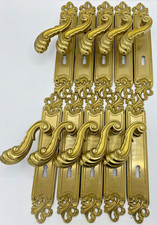 5 antique french door handles knobs sets Mid-1900s brass castle