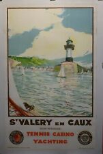 Affiche Ancienne Originale chemin de fer Saint Valery entoilée 1936