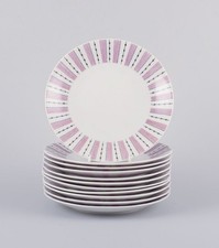 Gunnar Nylund pour Rörstrand.  Lot de onze assiettes à dessert "Casino". Mid-...