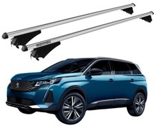 Barres de Toit Pour Peugeot 5008 De 2021- Avec Antivol Argent MENABO Balustrade