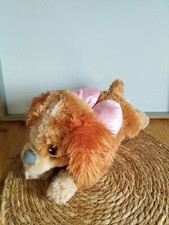 Peluche chien Lady Belle et le clochardnoeud papillon rose Disney Disneyland 