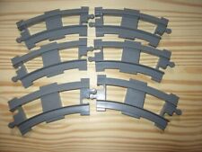 6 RAILS COURBE GRIS CLAIR (dark bluish gray) TRAIN LEGO DUPLO 