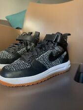 Size 8.5 - Nike Lunar Force 1 Flyknit Workboot Black/White/Wolf Gray