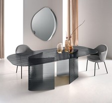 Table À Manger En Verre Rayé