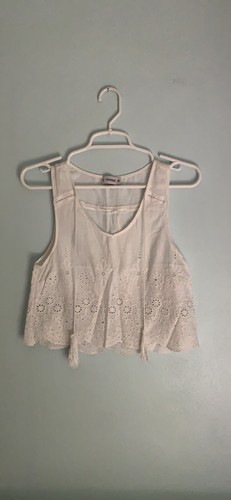 Pull bear white cropped tank - cropped,