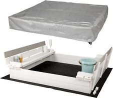 Enfants Bac à Sable Avec Couverture Couvercle en Bois, Banc Sol Bancs 120 x 120