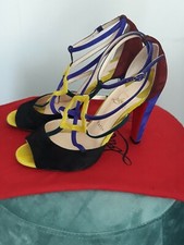 Authentique Christian Louboutin Sandales à Talons épais 100 mm T.39 - Muticolore