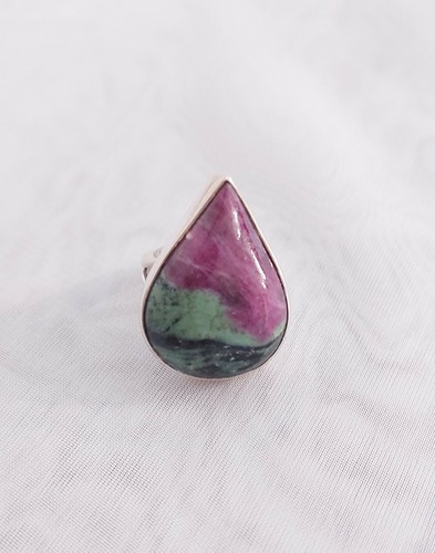 Bague rubis zoisite argent - zoisite,
