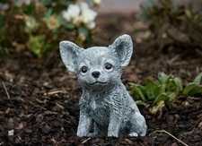 Figurine en pierre chihuahua résistant au gel décoration de jardin figurine...