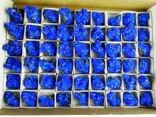 En Gros Boîte Avec Chalcanthite - 24 Pcs - Électrique Bleu Alunite, Alun - Plat