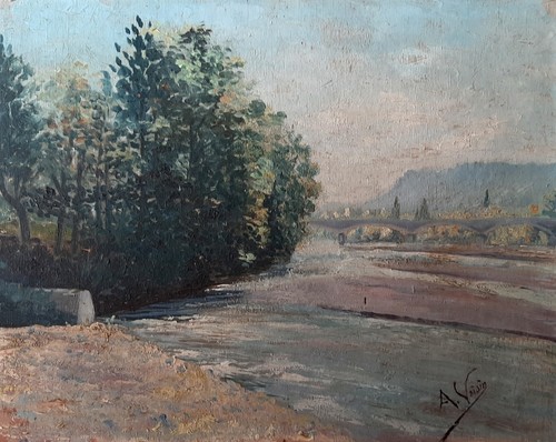 Huile tableau vue sud - vue,