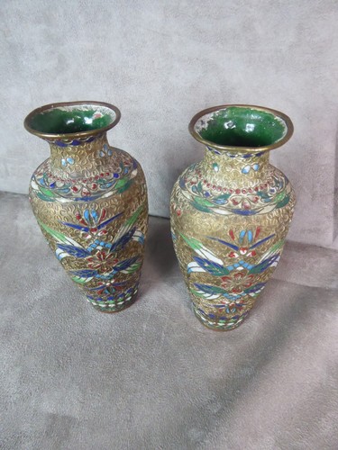 Paire vases cloisonné - paire, de