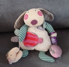 S24 / doudou peluche lapin chien beige miroir les jolis pas beaux MOULIN ROTY