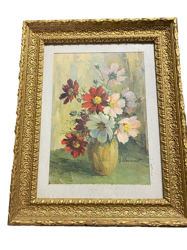 Ancien cadre sous verre - ancien,