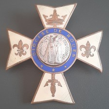 Insigne Badge Religieux Croix Diocèse de ROUEN émail ORIGINAL catholic 46x44 mm