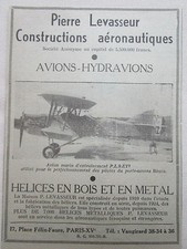 1934-35 PUB PIERRE LEVASSEUR HELICE BOIS METAL AVION MARIN PL9 BEARN ORIGINAL AD