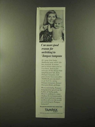 1973 tampax tampons - 1973, one