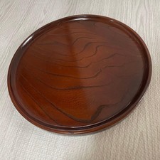 Plateau rond zelkova en laque japonaise Odawara véritable 2 bois naturel