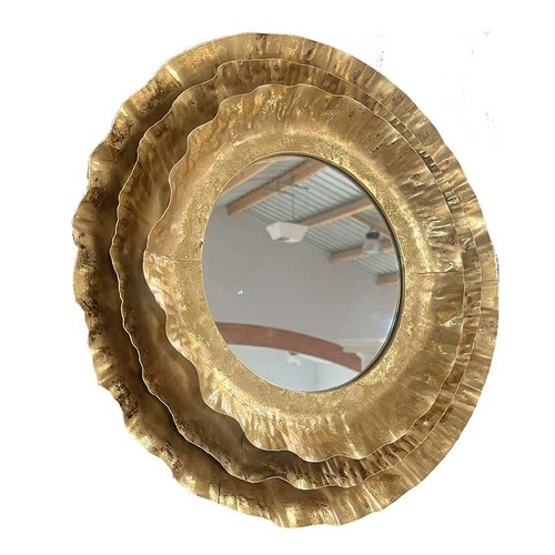 Miroir rond doré king - miroir,
