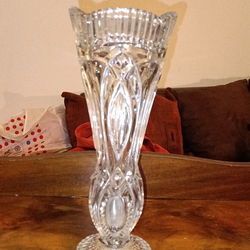 Vase verre taillé - vase,