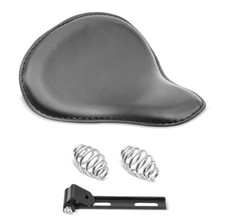 Selle siège solo Bobber Slim Seat avec ressorts pour motos Custom noir