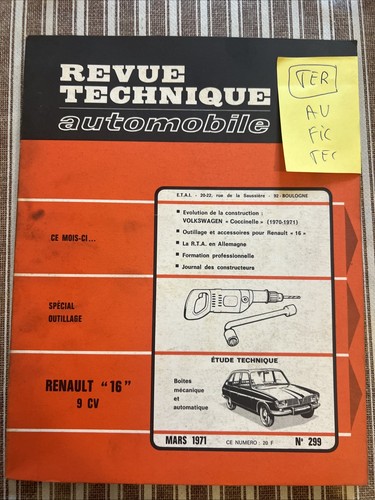 Revue technique renault 6 - renault, 1.6